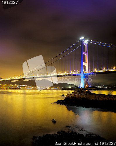 Image of night scene of Tsing Ma bridge