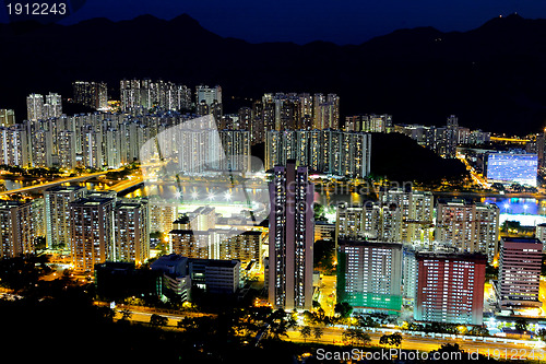 Image of downtown in Hong Kong at night