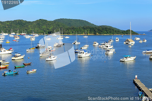 Image of yacht in bay