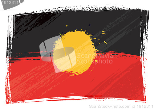 Image of Grunge Aboriginal flag