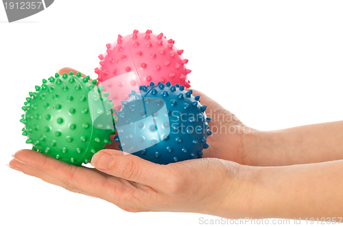 Image of three colored massage balls