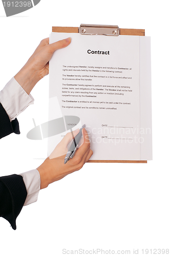 Image of Signing of a contract