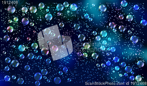 Image of motion water drops in the rain