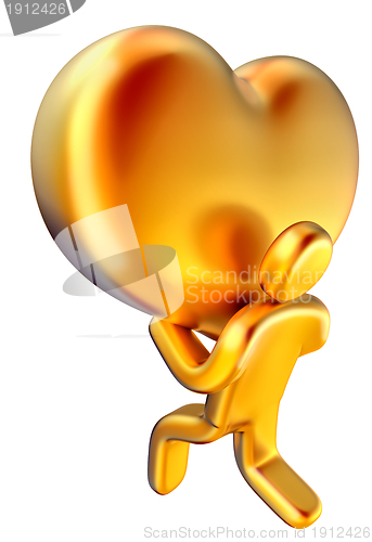 Image of man with golden heart