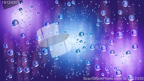 Image of motion blue water drops in the rain