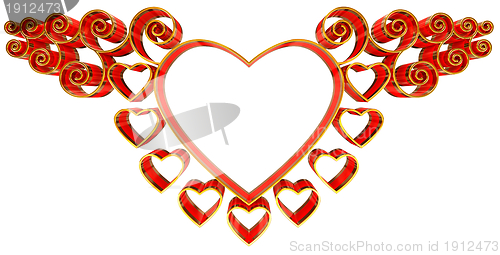 Image of beautiful twisted frame with hearts and curls