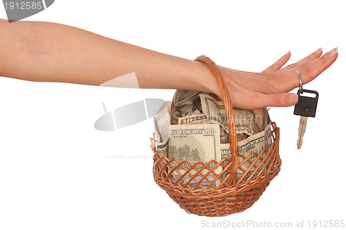 Image of basket with money