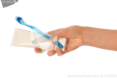 Image of Toothpaste and toothbrush