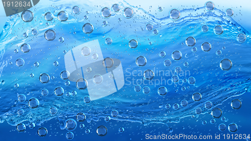 Image of motion blue water drops in the rain