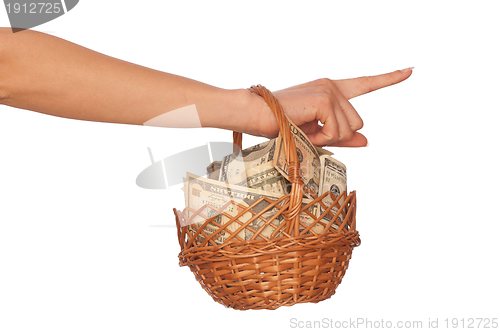 Image of basket with money