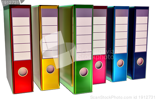 Image of colored folders stores important documents