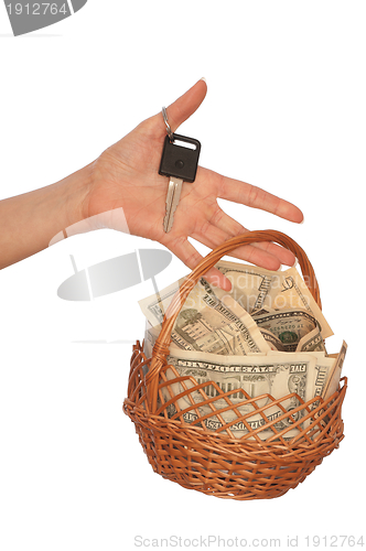 Image of basket with money