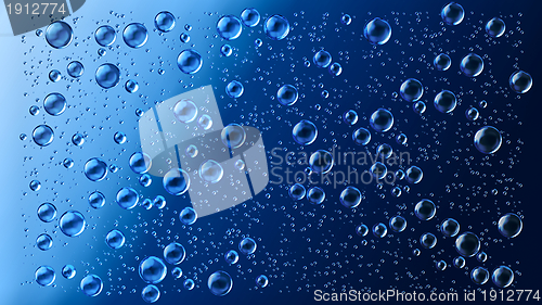 Image of motion blue water drops in the rain