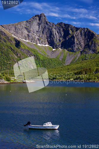 Image of Motor boat in fjord