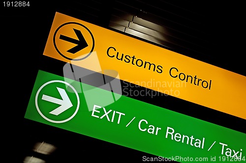 Image of Customs control sign.