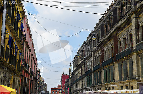 Image of Mexico city old colonial buildings