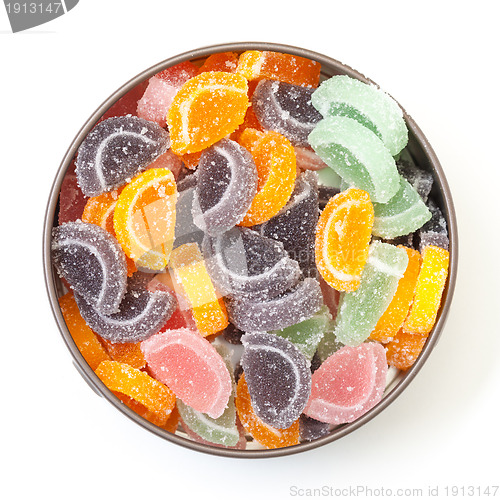 Image of Colorful Jelly Candies in tin can