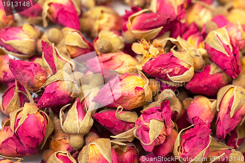 Image of Background of Heap Dried Rosebuds