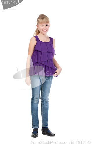 Image of Young Girl Standing In Studio