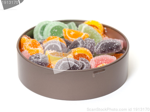 Image of Colorful Jelly Candies in tin can