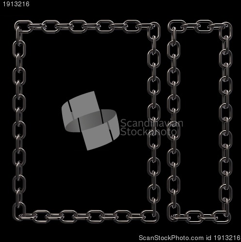 Image of metal chains frame