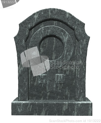 Image of female symbol on gravestone