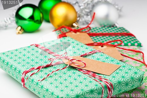 Image of Christmas gifts and decorations