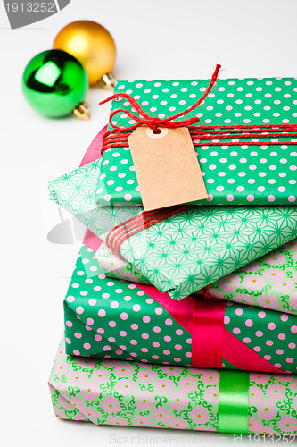 Image of Christmas gifts and decorations