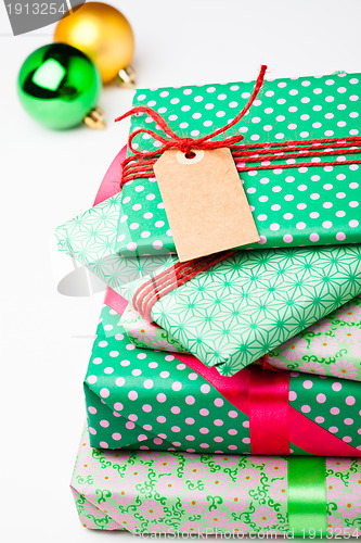 Image of Christmas gifts and decorations