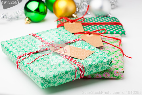 Image of Christmas gifts and decorations