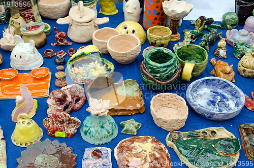Image of children handmade pottery tableware dish decor 
