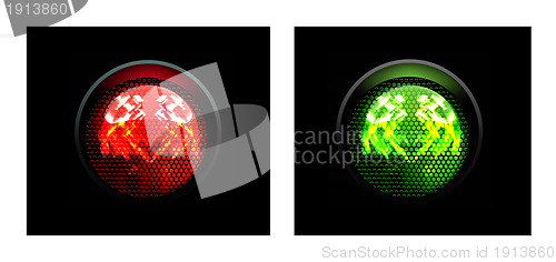 Image of Red and green traffic light