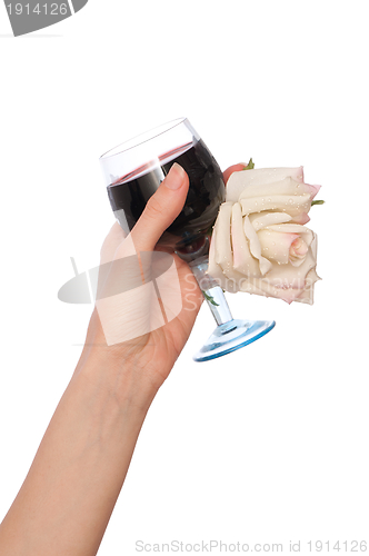 Image of glass with red wine