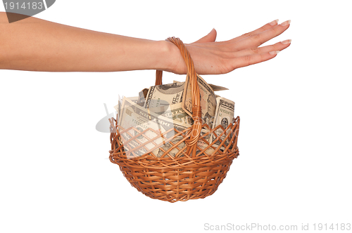 Image of basket with money