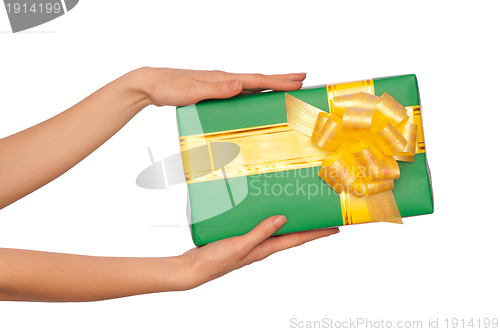 Image of green box with yellow bow