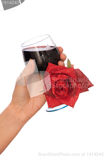 Image of glass with red wine