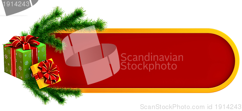 Image of christmas frame with two gifts