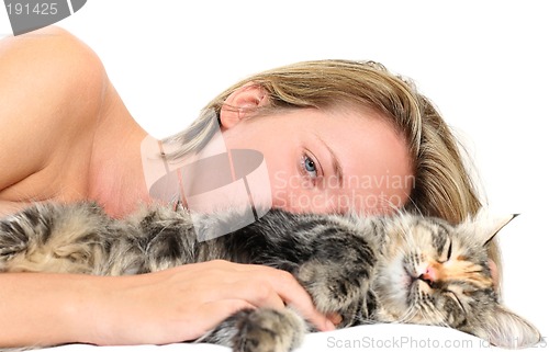 Image of Woman and Cat