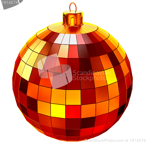 Image of red Christmas ball on white background