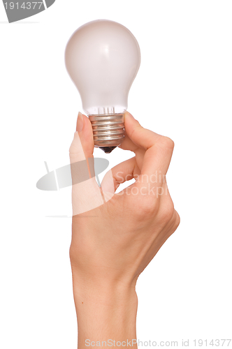 Image of lamp in the womans hand