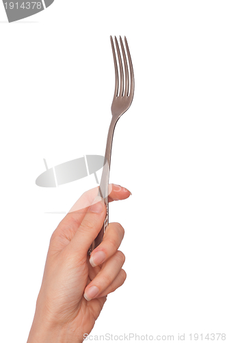 Image of woman holding fork