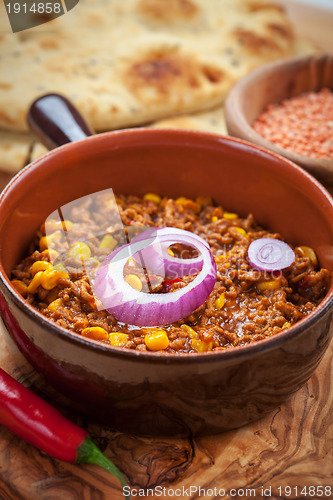 Image of Mexican chilli con Carne with red lentils