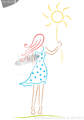 Image of Woman with sun