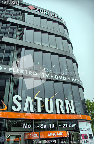 Image of BERLIN - JUN15: Saturn Building shows its technology through the