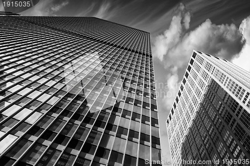 Image of Modern Skyscrapers with Dramatic Sky