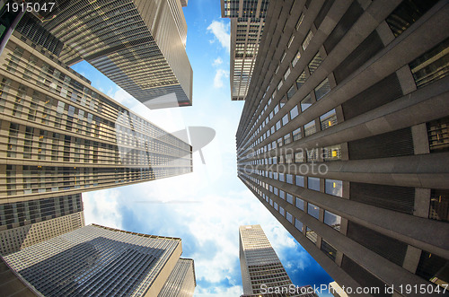 Image of City Skyscrapers, Fisheye Street View