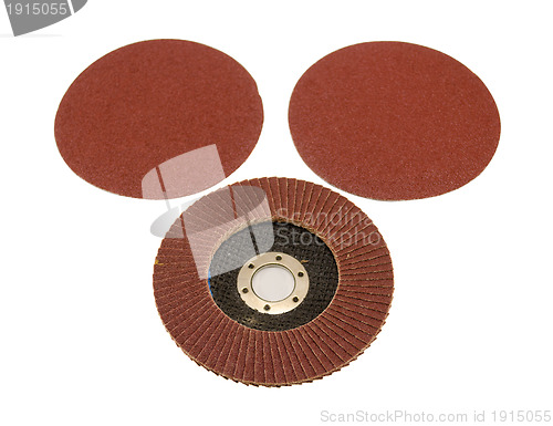 Image of sandpaper for sander grinder tool on white 