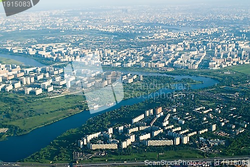 Image of aerial view of town