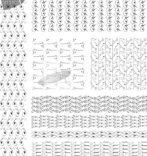 Image of Set of black and white geometric seamless patterns. Vector