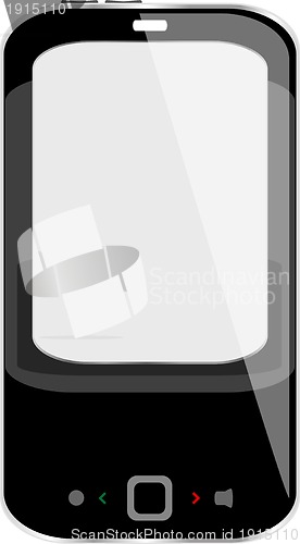 Image of Black smartphone isolated on white background